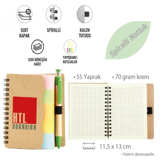 Geri Dönüşümlü Spiralli Defter Geri Dönüşümlü Spiralli Defter