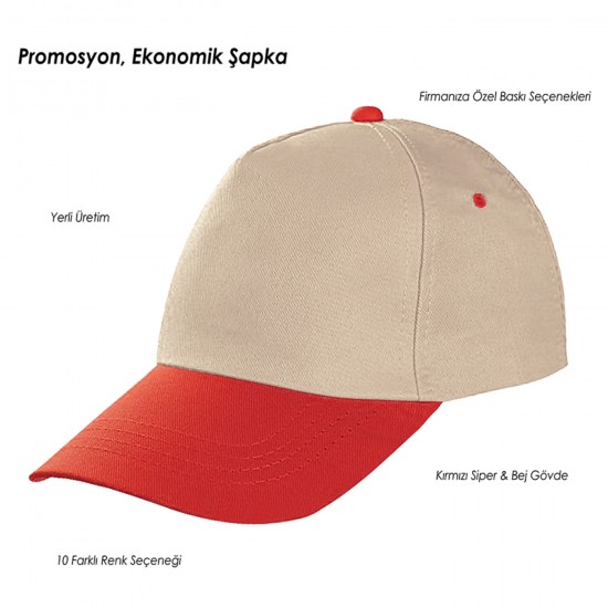 2025 Promosyon Bej-Renkli Siper Şapka Terslâle 