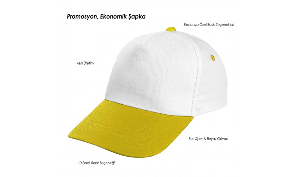 Promosyon Beyaz-Renkli Siper Şapka Moroni Promosyon Beyaz-Renkli Siper Şapka Moroni