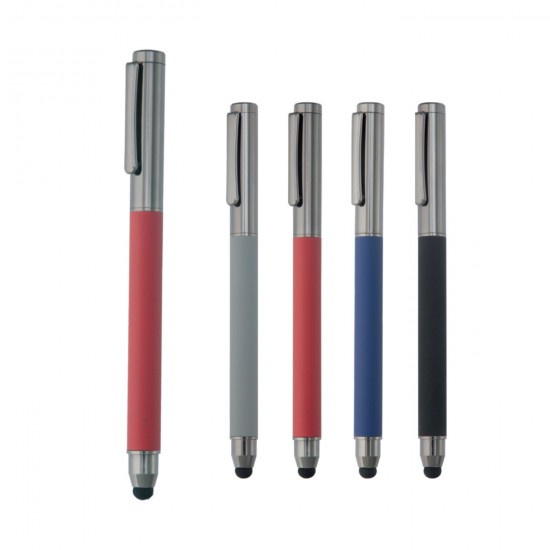 Rubber Gövde Touch Pen Roller Metal Tükenmez Kalem Kamelya