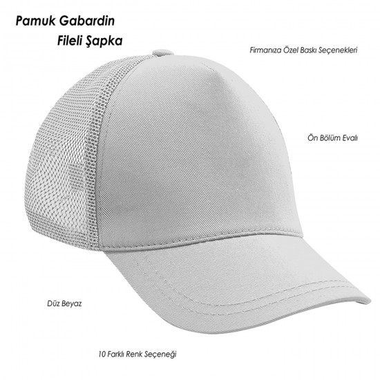 Promosyon Pamuk Gabardin Fileli Şapka  Thimphu