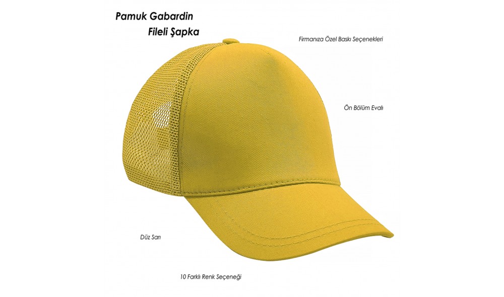 Promosyon Pamuk Gabardin Fileli Şapka  Bakü
