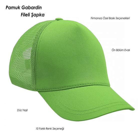 Promosyon Pamuk Gabardin Fileli Renkli Şapka  Andorra la Vella