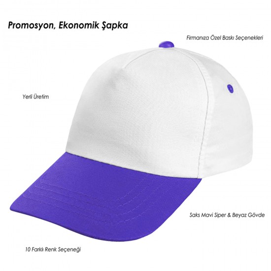 Promosyon Beyaz-Renkli Siper Şapka Encemine Promosyon Beyaz-Renkli Siper Şapka Encemine