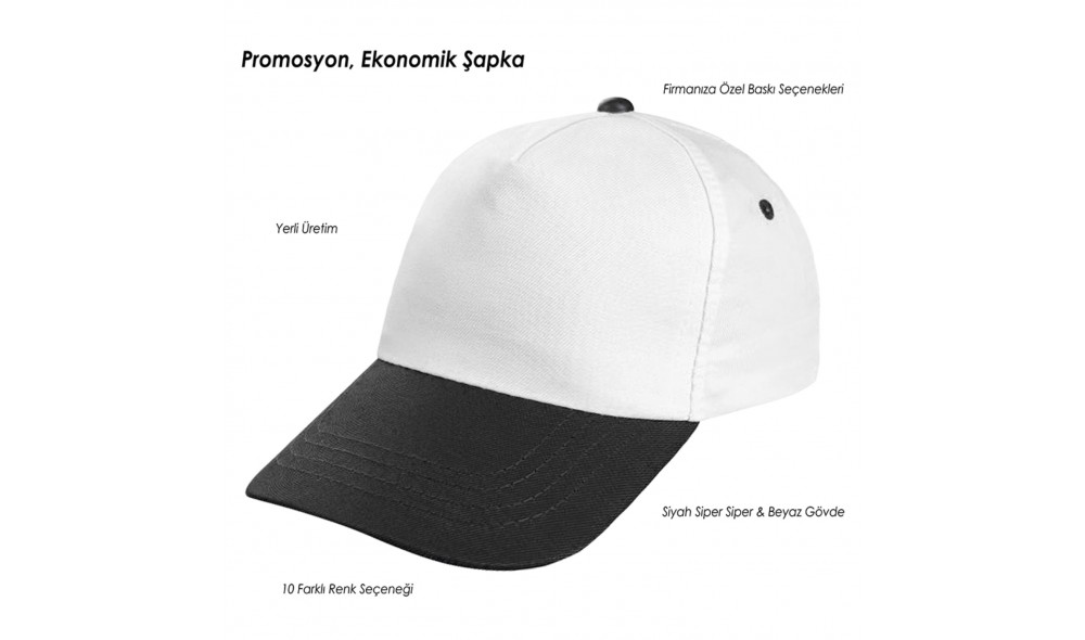 Promosyon Beyaz-Renkli Siper Şapka Bangui Promosyon Beyaz-Renkli Siper Şapka Bangui