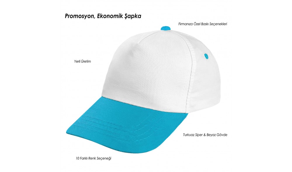 Promosyon Beyaz-Renkli Siper Şapka Encemine Promosyon Beyaz-Renkli Siper Şapka Encemine