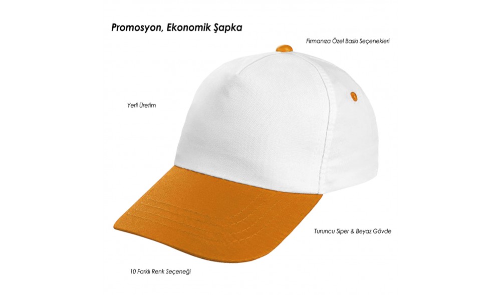 Promosyon Beyaz-Renkli Siper Şapka Encemine Promosyon Beyaz-Renkli Siper Şapka Encemine