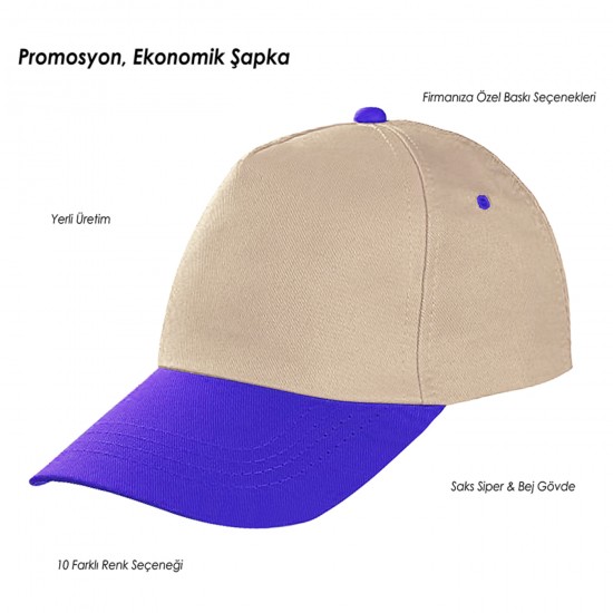 2023 Promosyon Bej-Renkli Siper Şapka Terslâle