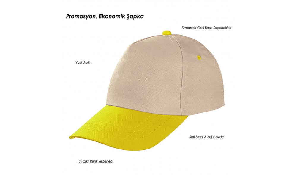 2023 Promosyon Bej-Renkli Siper Şapka Terslâle