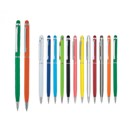 Touch Pen Metal Tükenmez Kalem Menekşe Gülü