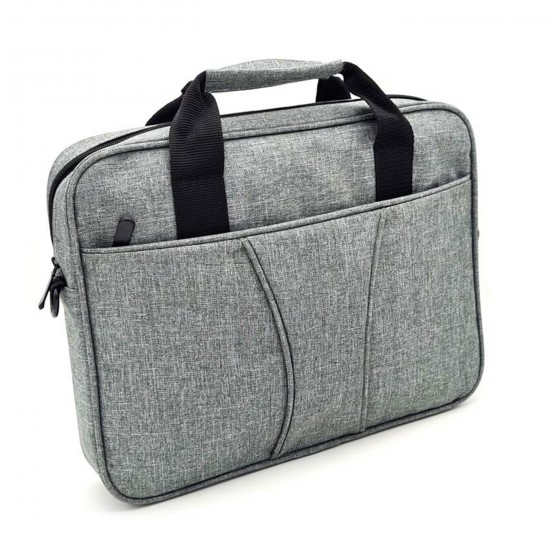 Gri Keten Desen Laptop Çantası Gri Keten Desen Laptop Çantası
