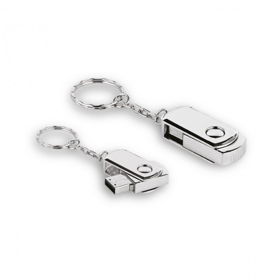 Döner Kapaklı Metal Anahtarlık USB Bellek