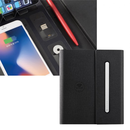 5000 mAh Çift Kablosuz Şarjlı Organizer