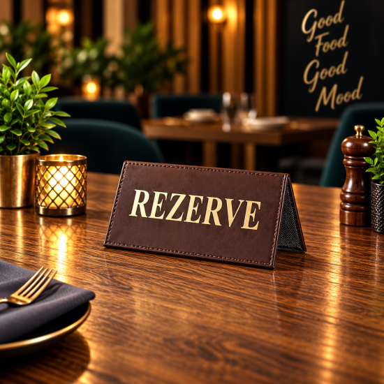 Deri Masaüstü Rezerve Tabelası Deri Masaüstü Rezerve Tabelası