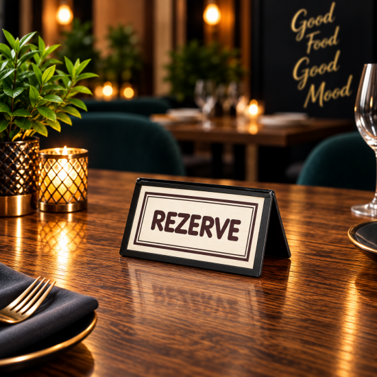Gümüş Metal Pleksi Rezerve Tabelası