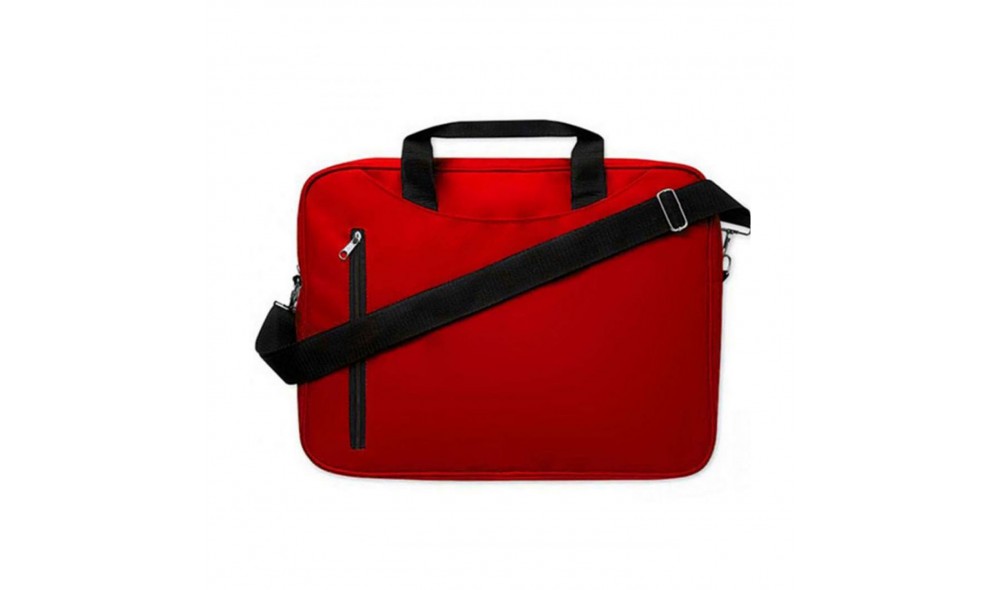 Kırmızı Dikey Cepli Logo Baskılı Laptop Çantası Kırmızı dikey cepli logo baskılı promosyon laptop ve evrak çantası