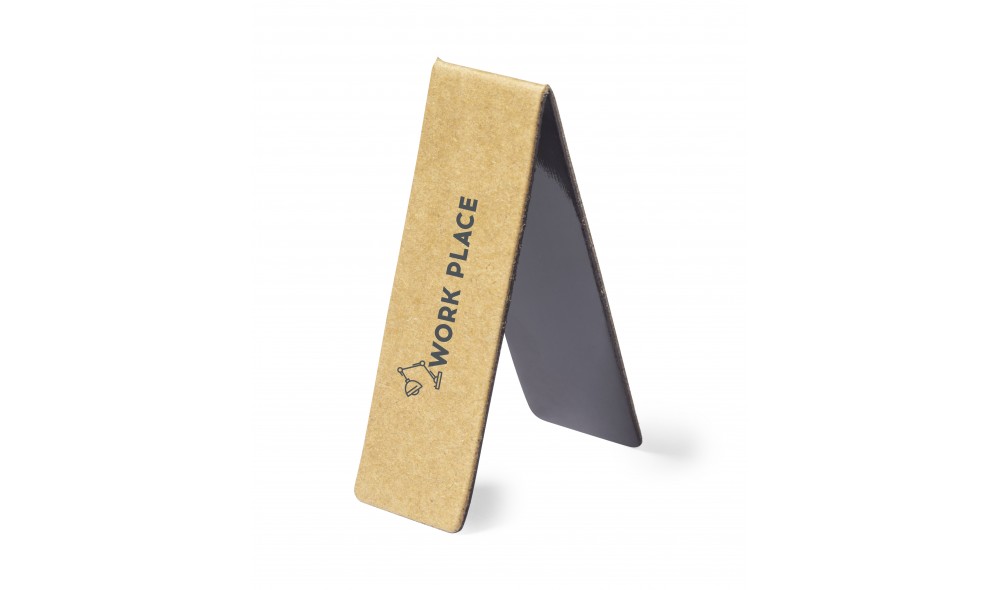 Mıknatıslı Kitap Ayracı 2x6 cm | TopluBaskı 2x6 cm kraft görünümlü mıknatıslı kitap ayracı katlanabilir manyetik sayfa işaretleyici