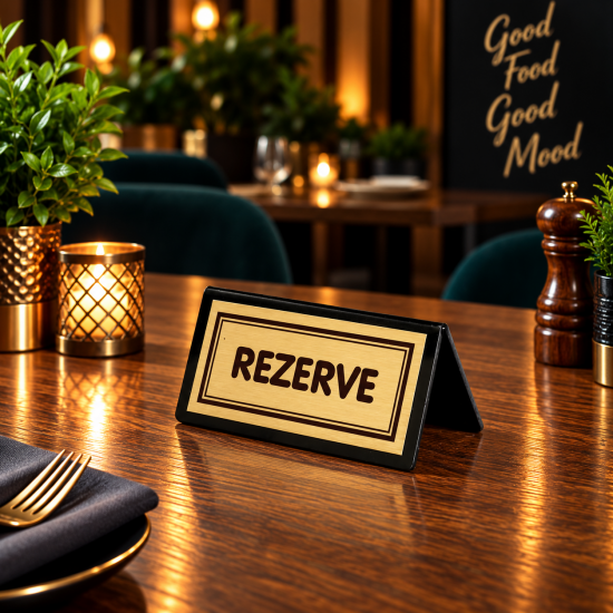 Sarı Metal Pleksi Rezerve Tabelası 