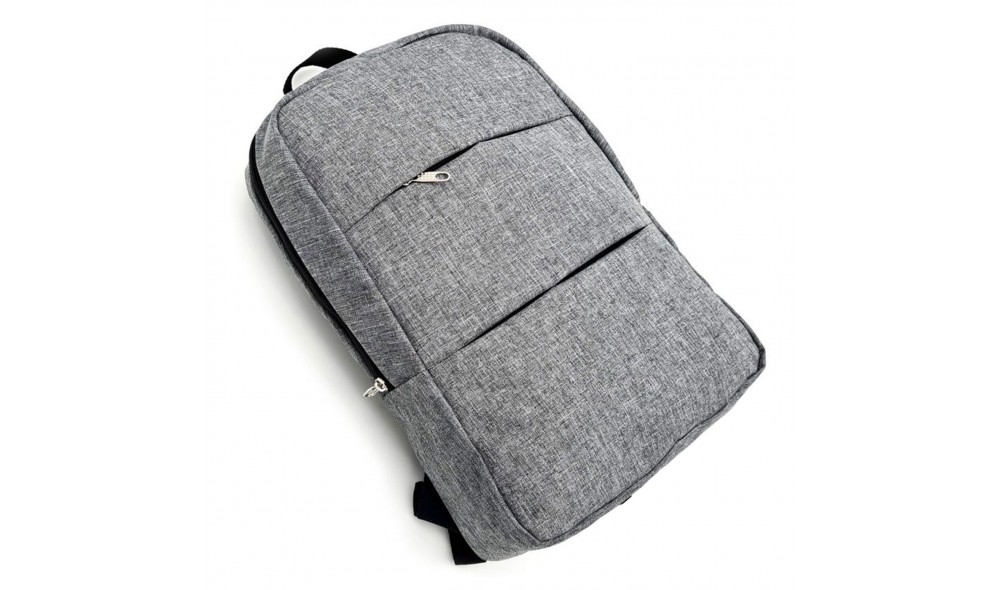 Gri keten desen köpük destekli laptop bölmeli promosyon sırt çantası