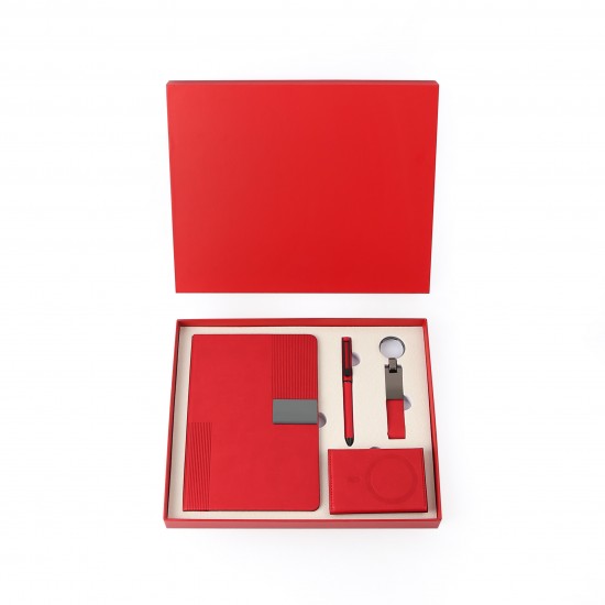 MagSafe cüzdanlı kutulu VIP set defter tükenmez kalem anahtarlık siyah lacivert kırmızı