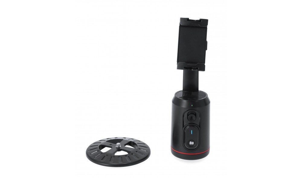 Otomatik Yüz Takipli Telefon Tutucu | Akıllı Video Çekim Standı | TopluBaskı Otomatik yüz takipli telefon tutucu siyah renkli 1200 mAh şarj edilebilir lityum bataryalı tripodlu ve tabanlı akıllı video çekim standı