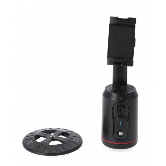Otomatik Yüz Takipli Telefon Tutucu | Akıllı Video Çekim Standı | TopluBaskı Otomatik yüz takipli telefon tutucu siyah renkli 1200 mAh şarj edilebilir lityum bataryalı tripodlu ve tabanlı akıllı video çekim standı