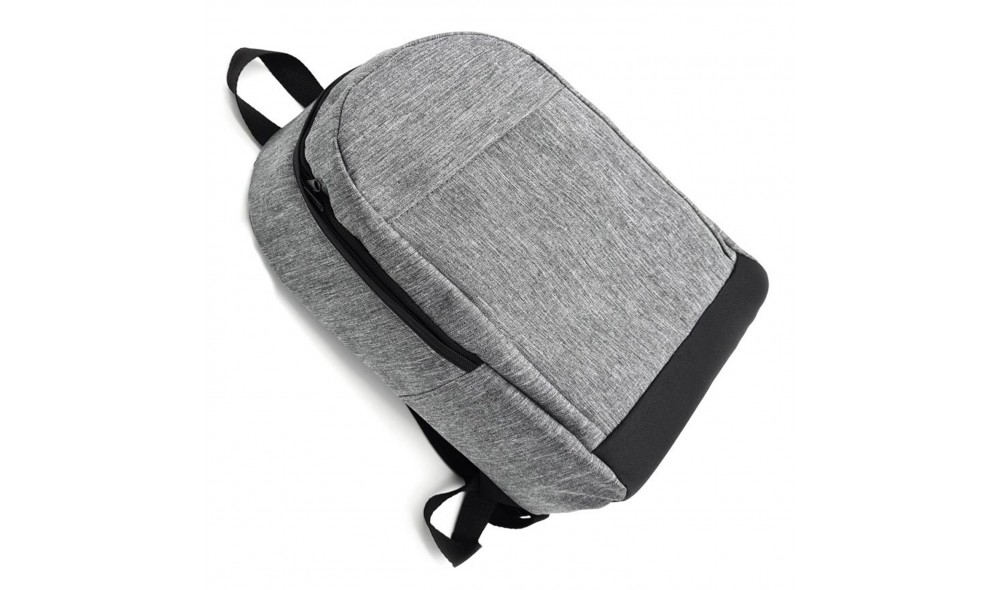 Logo Baskılı Bilgisayar Bölmeli Promosyon Sırt ve Laptop Çantası Gri keten desen sünger destekli bilgisayar bölmeli promosyon laptop sırt çantası