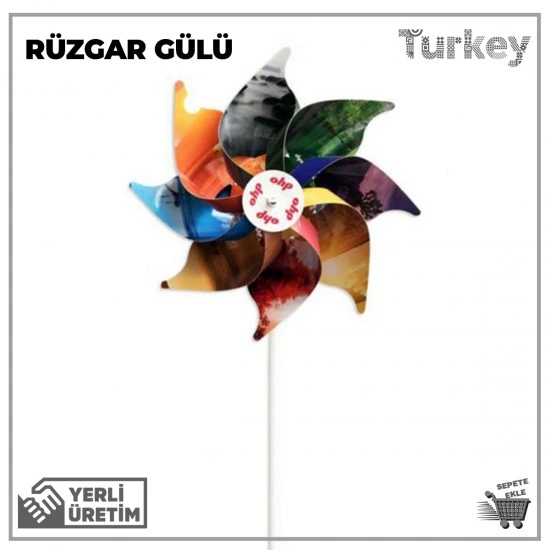 Türk Bayraklı Rüzgar Gülü